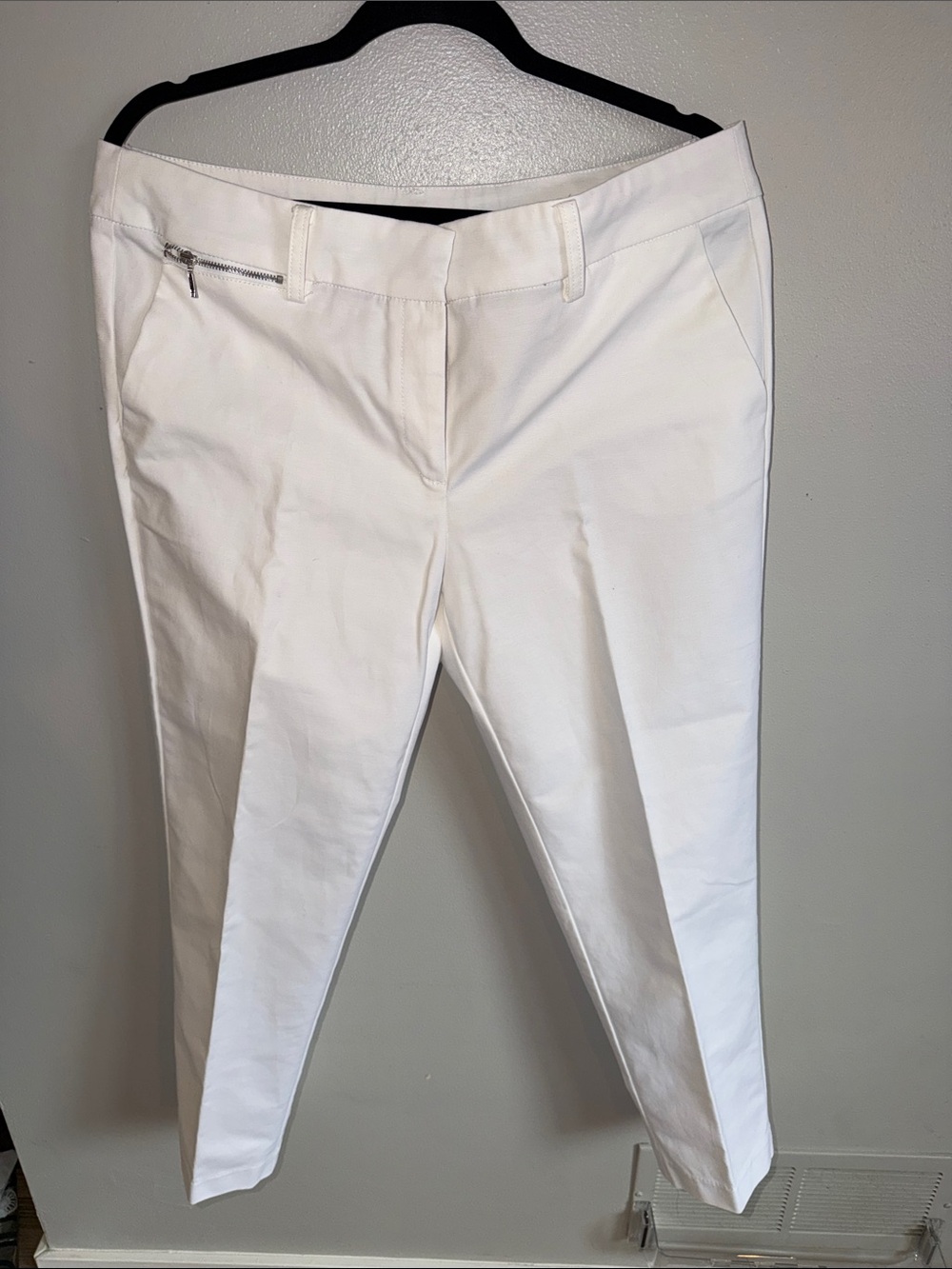 Women’s Classic White Dress Cropped Pants Size 14